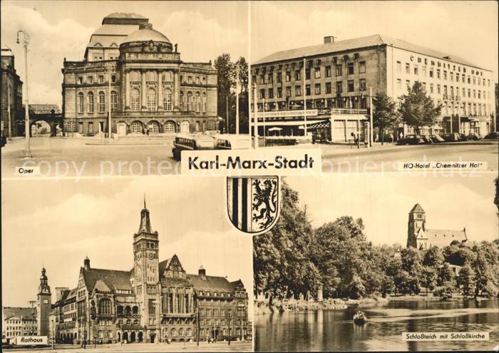 Karl-Marx-Stadt Oper HO Hotel Chemnitzer Hof Rathaus Schlossteich Schlosskirche