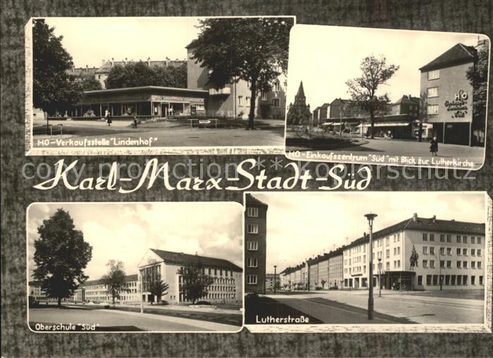 Karl-Marx-Stadt HO Verkaufsstelle Lindenhof HO Einkaufszentrum Sued mit Lutherki