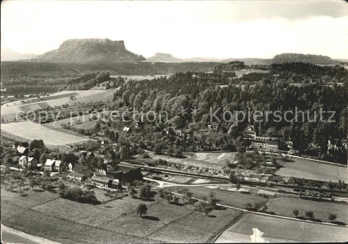 Rathen Saechsische Schweiz mit Lilienstein Koenigstein und Pfaffenstein