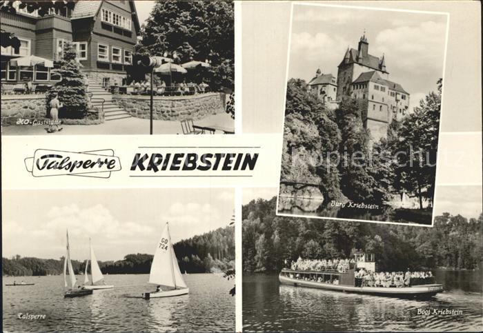 Kriebstein HO Gaststaette Talsperre Burg und Boot Kriebstein