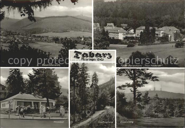 Tabarz Gesamtansicht FDGB Erholungsheim Theo Neubauer Milchbar Lauchagrund Insel