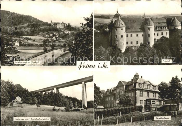 Nossen Muldental Schloss Huthaus Autobahnbruecke Krankenhaus