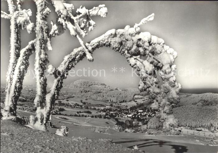 Geising Erzgebirge mit Geisingberg Winteridyll