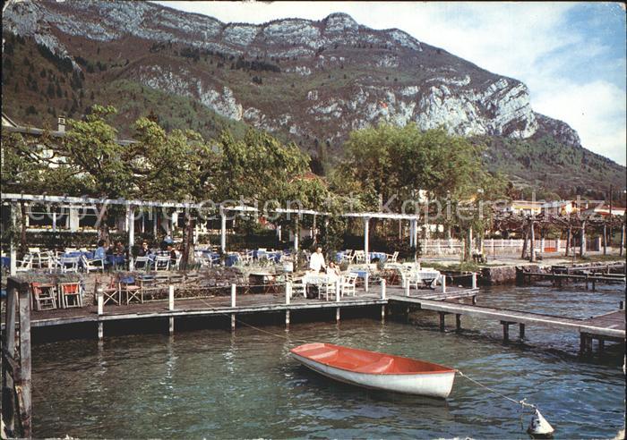 Veyrier-du-Lac Hotel Restaurant l'Auberge du Lac Plage Terrasse ombragee au bord