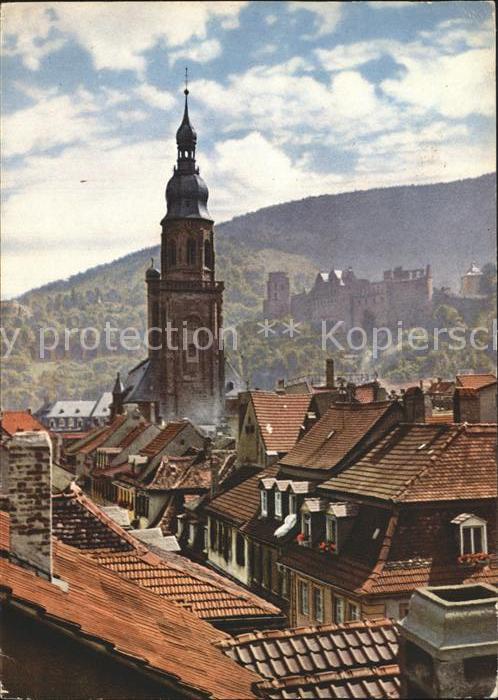 Heidelberg Neckar Heiliggeistkirche und Schloss