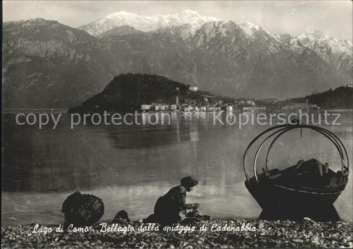 Lago di Como Bellagio della spiaggia di Cadenabbia