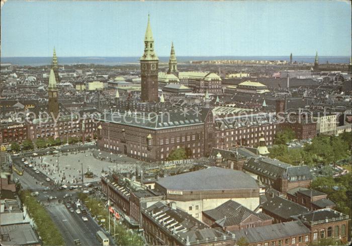 Kopenhagen Fliegeraufnahme Rathaus Schloss Christiansborg