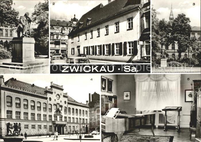 Zwickau Sachsen Robert Schumann- Denkmal Rathaus Robert Schumann- Haus