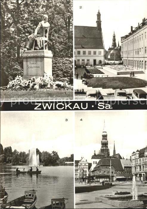Zwickau Sachsen Robert Schumann- Denkmal Neuberinplatz Schwanenteich