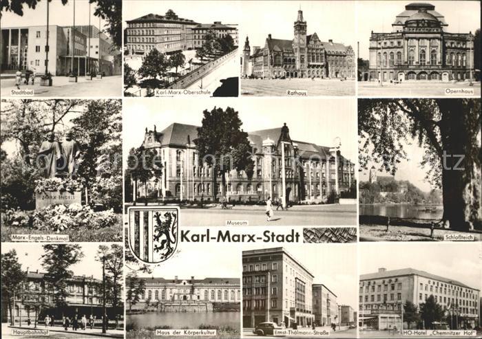 Karl-Marx-Stadt Opernhaus Rathaus Ernst-Thaelmann-Strasse