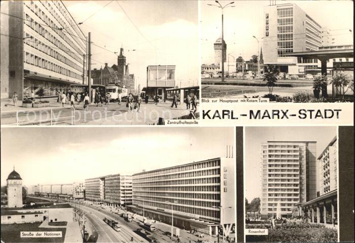 Karl-Marx-Stadt Zentralhaltestelle Strasse der Nationen Rosenhof