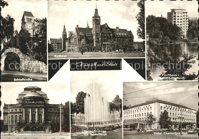 Karl-Marx-Stadt Rathaus Schlosskirche Opernhaus