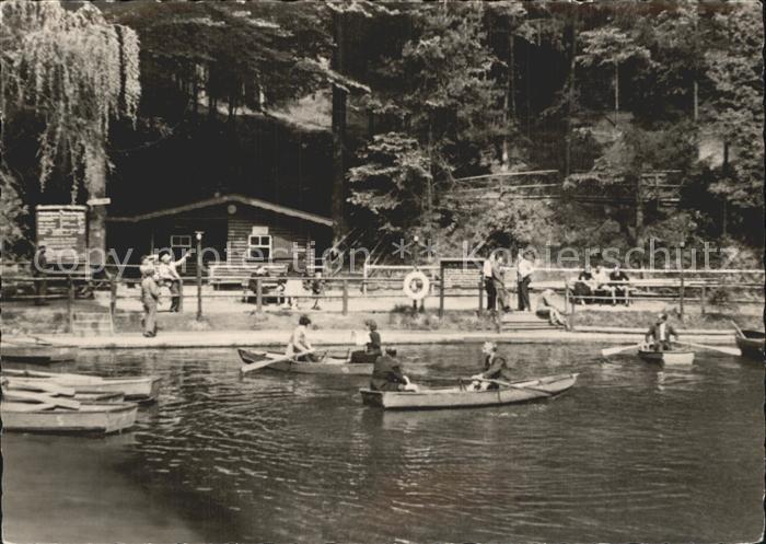 Rathen Saechsische Schweiz Amselsee Bootsstation