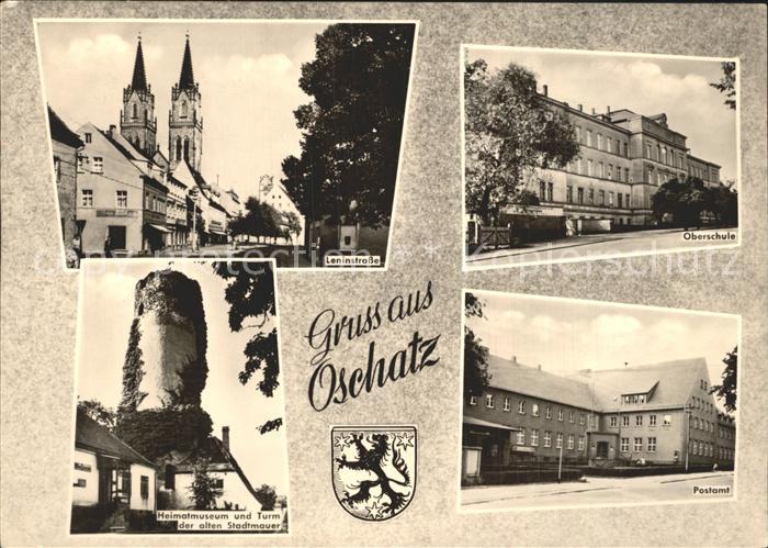 Oschatz Oberschule Postamt Leninstrasse Heimatmuseum Turm