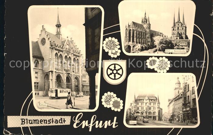 ERFURT  CITY Dom Anger Rathaus Strassenbahn