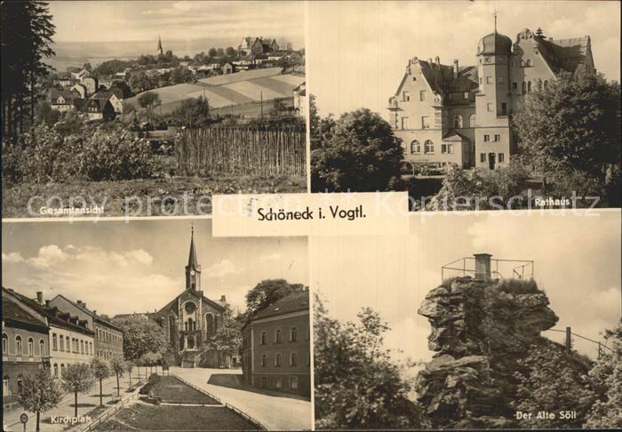 Schoeneck Vogtland Rathaus Kirchplatz der alte Soell
