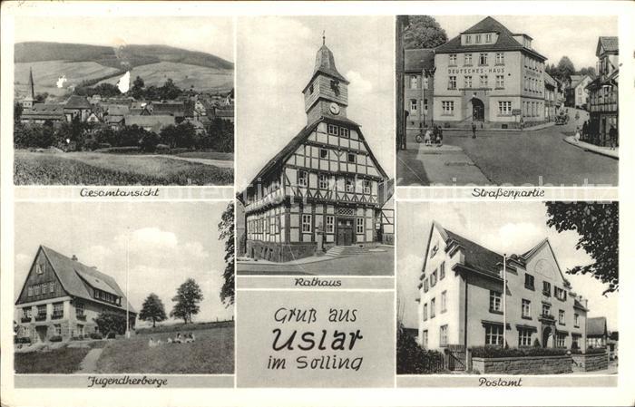 Uslar Solling Strassenpartie Rathaus Postamt Jugendherberge