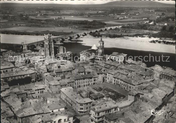 Pont-Saint-Esprit Fliegeraufnahme Rhone Pont quartier