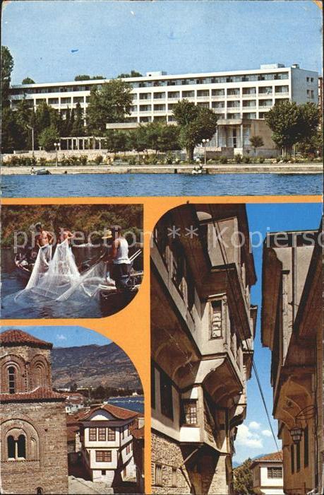 Ohrid Fischerboot Gebaeude