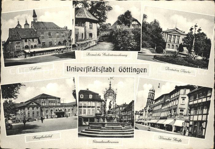 Goettingen Niedersachsen Deutsches Theater Bismarcks Studentenwohnung Rathaus