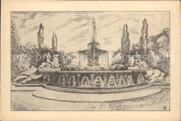 Muenchen Bayern Wittelsbacher Brunnen nach Originalfederzeichnung