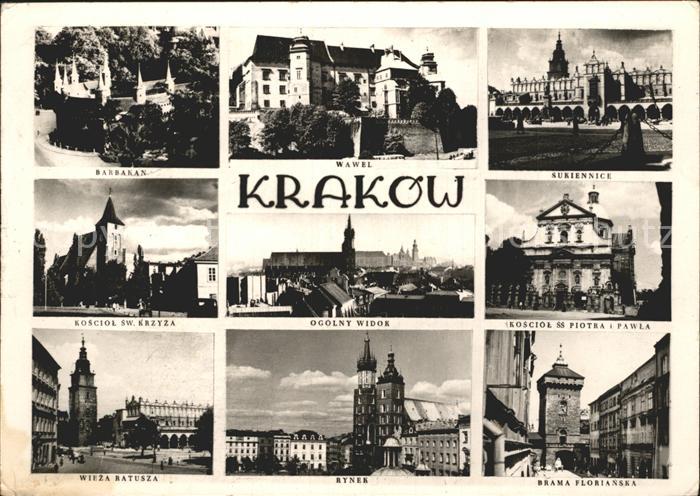Krakow Krakau Wawel Sukiennice Brama Florianska