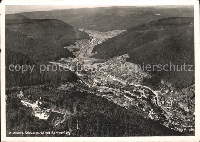 Wildbad Schwarzwald Sommerberg Fliegeraufnahme