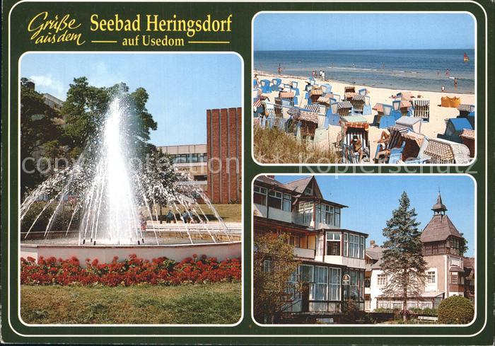 Heringsdorf Ostseebad Usedom Strand Brunnen Gebaeude
