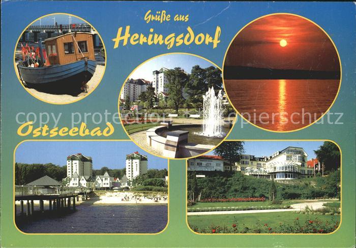 Heringsdorf Ostseebad Usedom Anlegebruecke Boot Brunnen