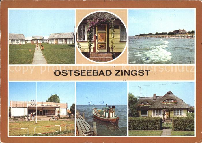 Zingst Ostseebad Bungalowdorf Fischerboot Rohrdachhaus Stoertebekerstrasse