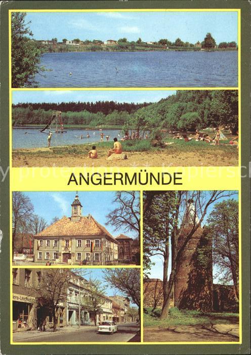 Angermuende Muendesee Strandbad Wolletzsee Rathaus Pulverturm