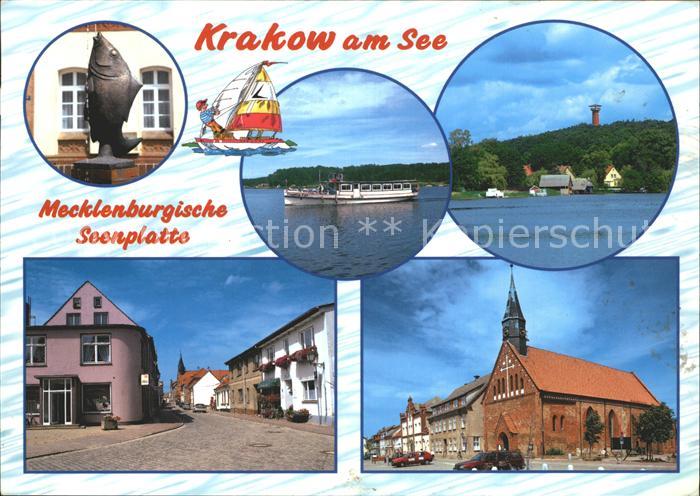 Krakow See Kirche Brunnen Faehre