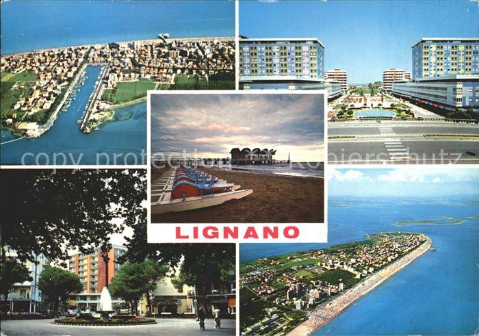 Lignano Fliegeraufnahme Darsena Piazza Fontana Hafen
