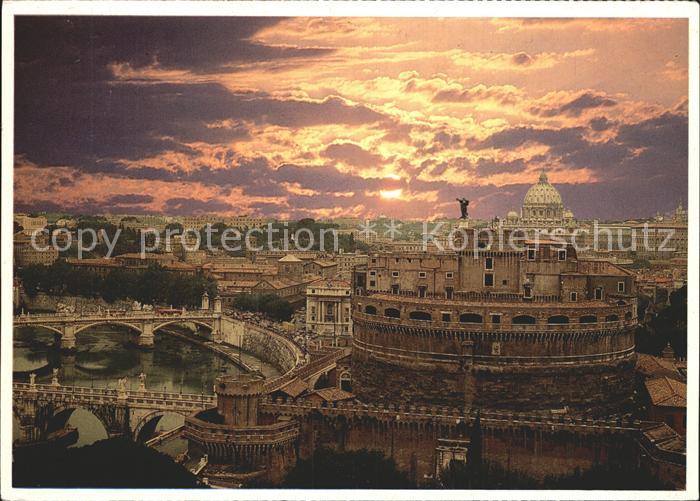 Roma Rom Sunset St. Angelos Castello Tiber