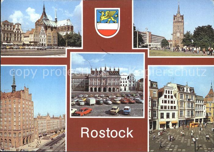 ROSTOCK  CITY Kroepeliner-Tor Lange-Strasse Rathaus Kroepeliner-Strasse