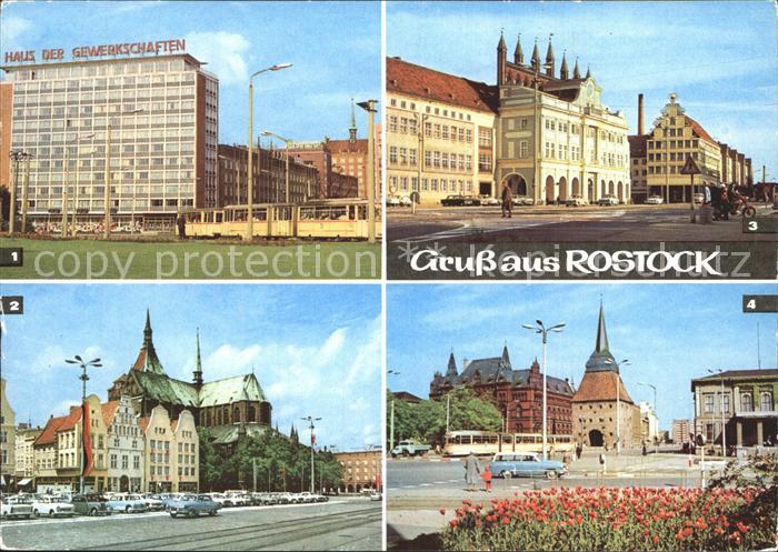 ROSTOCK  CITY Haus der Gewerkschaften Marienkirche Haus Sonne Steintor