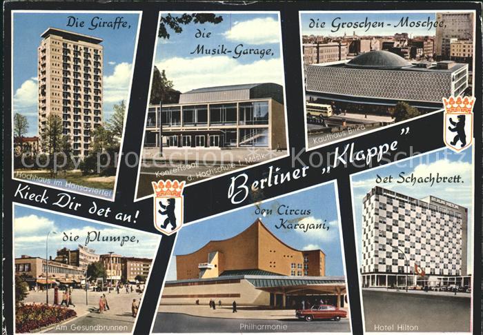 BERLIN  CITY Berliner Klappe Giraffe Musik-Garage Groschen-Moschee Schachbrett C