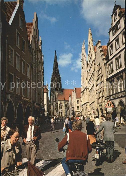 Muenster Westfalen Prinzipalmarkt und Labertikirche