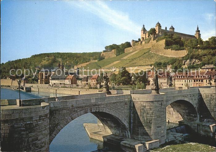 WueRZBURG Bayern Festung Marienburg Mainbruecke