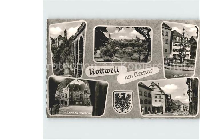 Rottweil Neckar viadukt Teilansicht Marktbrunnen Schwarzes Tor Hauptstr