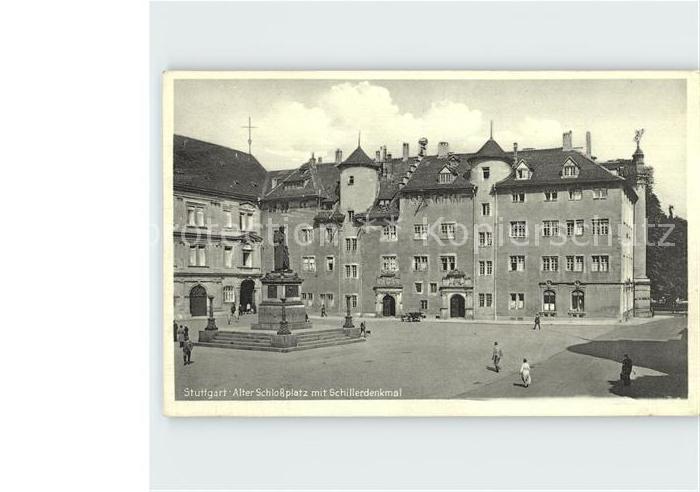 STUTTGART CITY Alter Schlossplatz mit Schillerdenkmal