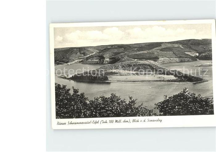 Heimbach Eifel Rursee Schwammenauel Blick vom Simonsteg
