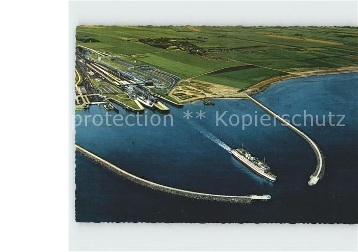 Insel Fehmarn Faehrbahnhof Puttgarden Fliegeraufnahme