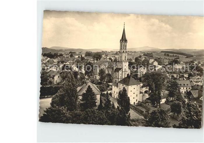Eibenstock Panorama mit Kirche und Auersberg