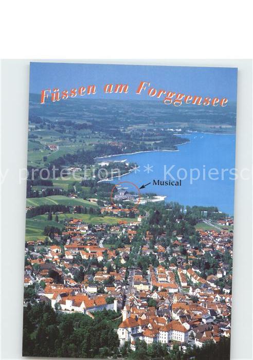 Fuessen Allgaeu mit Forggensee Fliegeraufnahme