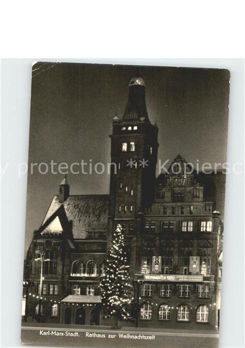 Karl-Marx-Stadt Rathaus zur Weihnachtszeit