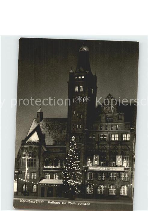 Karl-Marx-Stadt Rathaus zur Weihnachtszeit