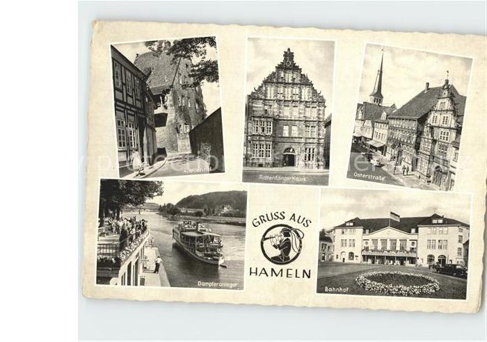 Hameln Weser Rhedenhof Rattenfaengerhaus Osterstr Dampferanleger Bahnhof