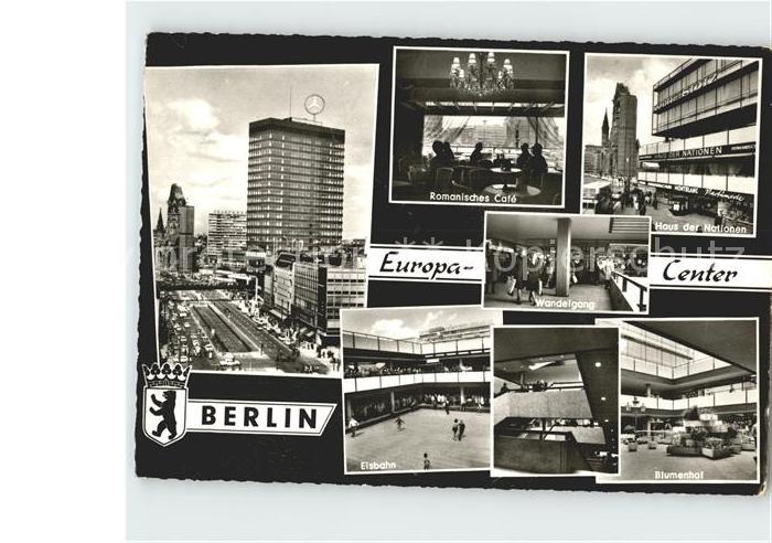 BERLIN  CITY Europa Center Roman Cafe Haus der Nationen Eisbahn Wandelgang Blume