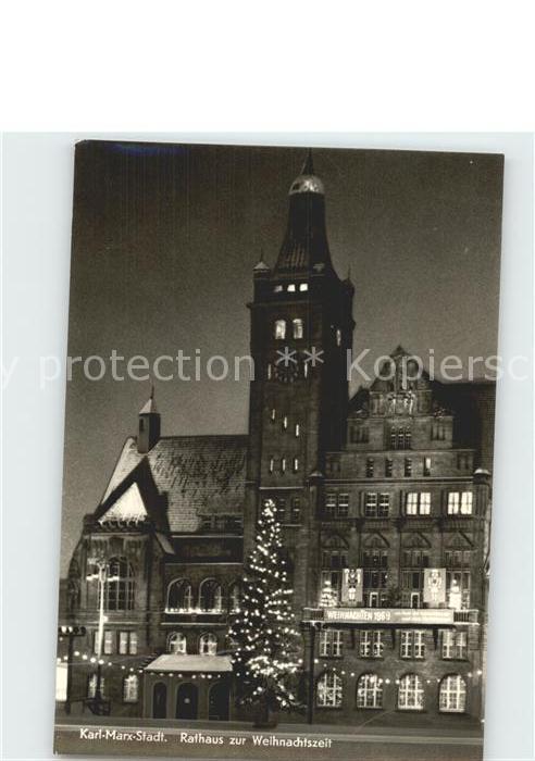 Karl-Marx-Stadt Rathaus zur Weihnachtszeit